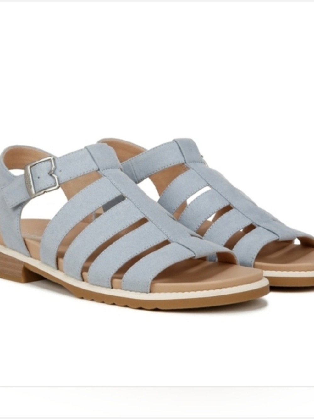 Dr. Scholl's Women's White Strappy Buckle Sandals.